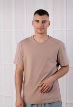 Футболка мужская из хлопока с округлой горловиной цвета Кофе (50) и Капучино (50-3) нужный цвет выбирайте при оформлении заказа НАШЕ