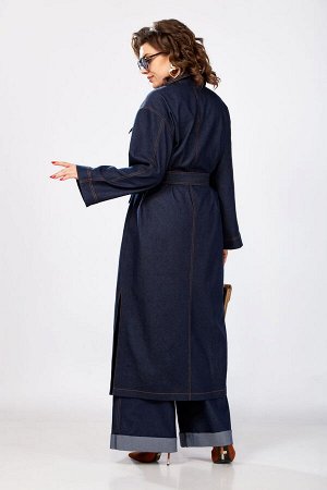 Плащ Плащ LADY SECRET 9007 синий 
Состав: ПЭ-26%; Хлопок-72%; Эластан-2%;
Сезон: Весна
Рост: 164

Джинсовый тренч maxi - яркий представитель стиля, который никогда не выйдет из моды. Выполнен из хлоп