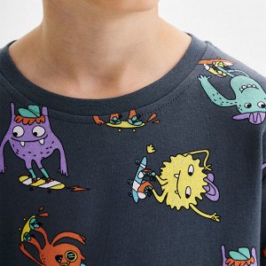 Пижама для мальчика, т.серый набивка монстры