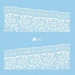 Переводные наклейки для гель-лака, белое кружево, D 207/109