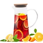 Кувшин,1,5 л, с бамбуковой крышкой, жаропрочное стекло, упак.