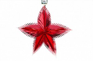 Звезда "Звездное небо" из фольги красная блестящая 60 см