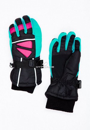 Подростковые для мальчика зимние горнолыжные перчатки бирюзового цвета 449Br