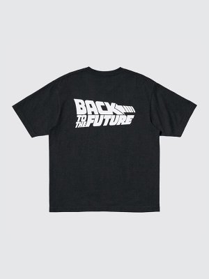 UNIQLO - хлопковая футболка c принтом фильма "Назад в будущее" - 09 BLACK