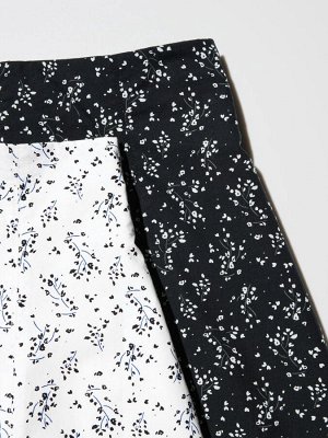 UNIQLO - хлопковая юбка-кокон с цветочным дизайном - 09 BLACK