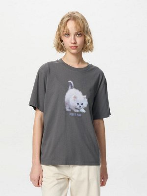 UNIQLO - CAT PHOTOGRAPH UT / Relax Fit – футболка с фотопринтами котов