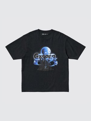 UNIQLO - хлопковая футболка c принтом фильма "Каспер" - 09 BLACK