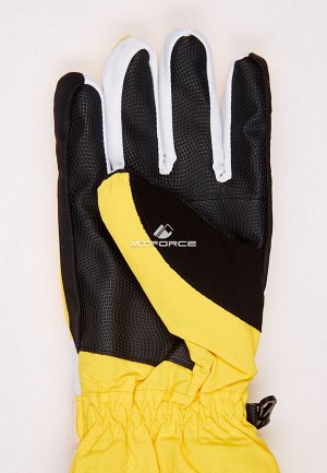 Женские зимние горнолыжные перчатки желтого цвета 315J