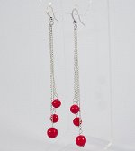 Серьги с кораллом. 95007КП