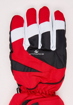 Унисекс зимние горнолыжные перчатки красного цвета 323Kr