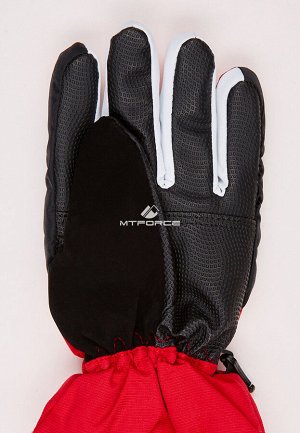 Унисекс зимние горнолыжные перчатки красного цвета 323Kr