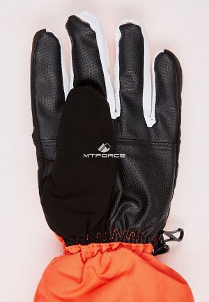 Унисекс зимние горнолыжные перчатки оранжевого цвета 323O