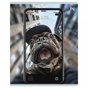 Тетрадь 48л., А5, клетка BG ""Selfie"", матовая ламинация