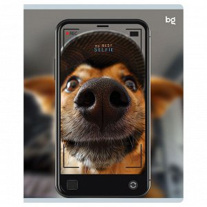 Тетрадь 48л., А5, клетка BG ""Selfie"", матовая ламинация