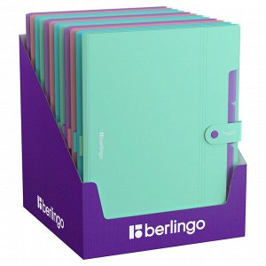Папка 5 отделений Berlingo ""Haze"", А4, 600мкм, на кнопке, ассорти, софт-тач
