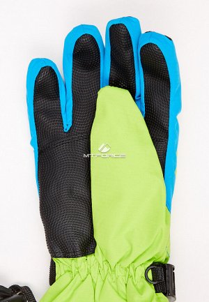 Подростковые для мальчика зимние горнолыжные перчатки салатового цвета 317Sl