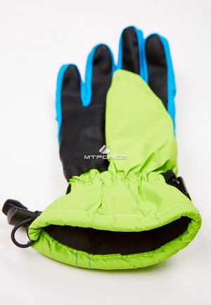 Подростковые для мальчика зимние горнолыжные перчатки салатового цвета 317Sl