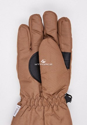 Подростковые для девочки зимние горнолыжные перчатки коричневого цвета CV-193K