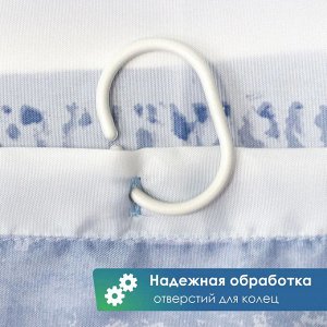 Штора для ванной комнаты и душа текстильная водоотталкивающая 180х180 см полиэстер (Акварельные полосы)