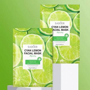 SADOER Восстанавливающая и тонизирующая маска для лица с соком лайма Cyan Lemon Facial Mask, 25г
