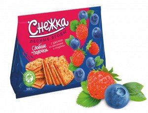 Изделия х/б сдобные палочки "Снежка Лесные ягоды" с джемом из земляники и голубики 300 г.
