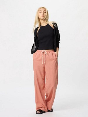 UNIQLO - широкие легкие брюки из смесового льна увеличенной длины