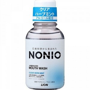 LION Ежедневный зубной ополаскиватель "Nonio" с длительной защитой от неприятного запаха (аромат трав и мяты) 80 мл / 72