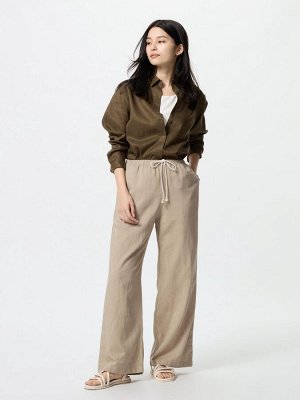 UNIQLO - легкие брюки из смесового льна - 32 BEIGE