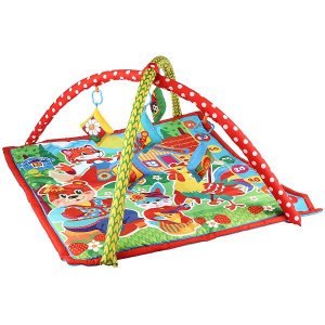 B1387963-R-Z Детский игровой коврик-ростомер с мягкими игрушками-пищалками на подвеске в кор. "Умка" в кор.12шт