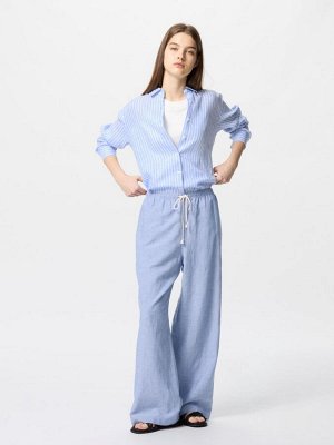 UNIQLO - легкие брюки из смесового льна - 65 BLUE