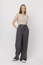 Брюки  льняные 13-39 графит лен/вискоза