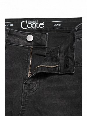 Моделирующие джинсы из премиального денима с вышивкой CON-100 CON-100