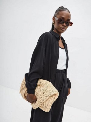 Fashion. Love. Story. Стильная черная рубашка оверсайз NEW