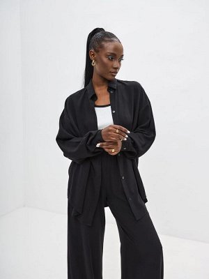 Fashion. Love. Story. Стильная черная рубашка оверсайз NEW