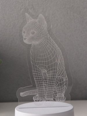 Светильник "Кошка" LED RGB от сети RISALUX 9,5х8,2х17 см