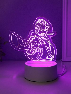 Светильник 3D RISALUX «Аниме. Воин», LED-ночник, RGB, от сети, 9.5x14.9x16 см