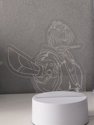 Светильник 3D RISALUX «Аниме. Воин», LED-ночник, RGB, от сети, 9.5x14.9x16 см