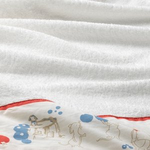 РЁДХАКЕ Полотенце с капюшоном, орнамент «кролики/черника», 60x125 см