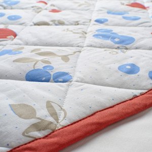 РЁДХАКЕ Одеяло/плед, орнамент «кролики/черника», белый/красный, 96x96 см