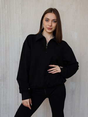 Свитшот-поло женский Pike, черный