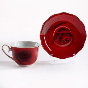 Набор чайный 12 предметов МЛ085P/6 "Красная роза" в подарочной коробке