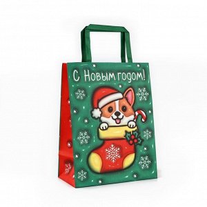 Пакет подарочный новогодний «Новый год», 20 х 11 х 27.5 см