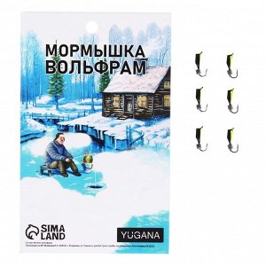 Мормышка Столбик чёрный, лайм брюшко + куб серебро, вес 0.4 г