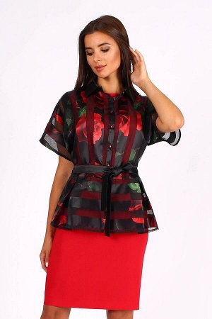 Комплект Комплект МиА-Мода 991-1 
Состав ткани:Блуза: ПЭ-100%; Платье: Вискоза-33%; ПЭ-62%; Спандекс-5%; 
Рост: 164 см.

Молодежный комплект состоит из эффектной блузки (в полоску) и платья.  Блузка 
