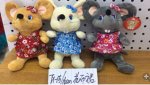 Игрушка мягк. Мышка с платье в цветочек, 16 см.