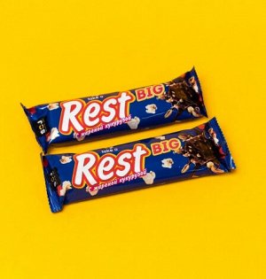 SOJ Батончик REST 38г (1/4б/18шт) с арахисом, изюмом и кукурузой в мол.шоколаде