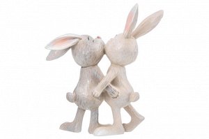 Декоративная фигурка "Парочка кроликов", 12x5x13 см