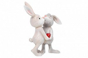 Декоративная фигурка "Парочка кроликов", 12x5x13 см