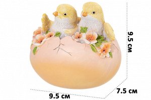 Декоративная фигурка "Цыплята и яйцо" 9,5x7,5x9,5 см