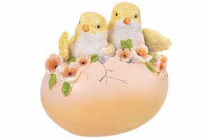 Декоративная фигурка "Цыплята и яйцо" 9,5x7,5x9,5 см